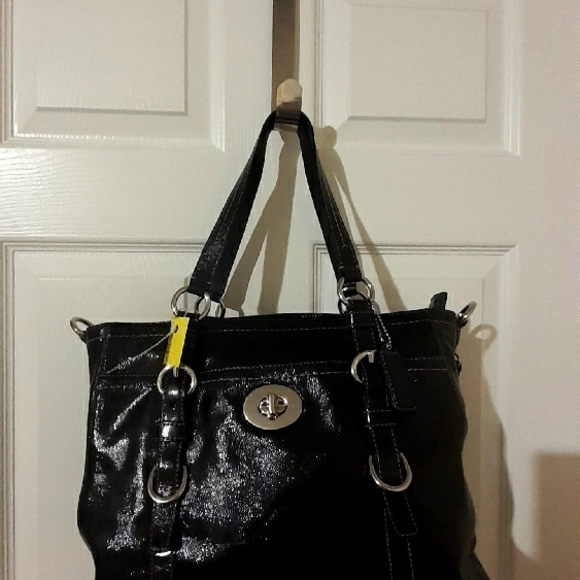 Coach Black Leather Tote Bag - Picture 5 of 7